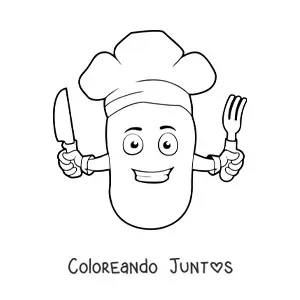 Imagen para colorear de una papa chef animada