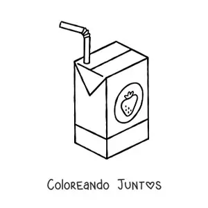 Imagen para colorear de un recipiente de jugo de fresa
