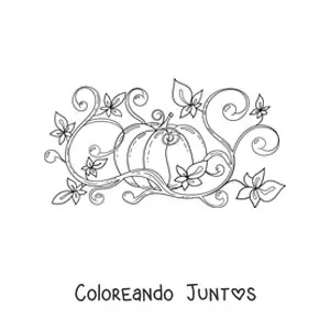 Imagen para colorear de un cultivo de calabaza