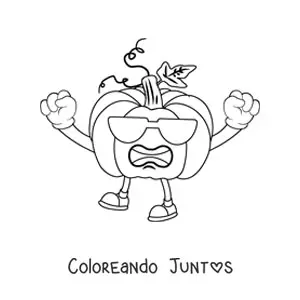 Imagen para colorear de una calabaza animada