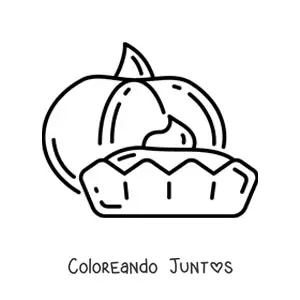 Imagen para colorear de un pie de calabaza