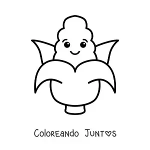 Imagen para colorear de una mazorca de maíz animada