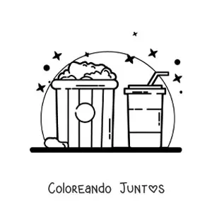 Imagen para colorear de un envase de palomitas de maíz
