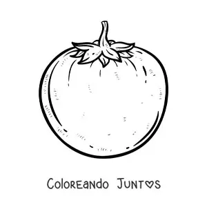 Imagen para colorear de un tomate realista
