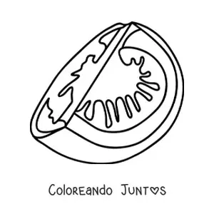 Imagen para colorear de un trozo de tomate