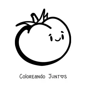 Imagen para colorear de un tomate animado grande