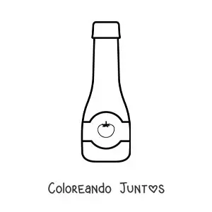Imagen para colorear de una botella de salsa de tomate