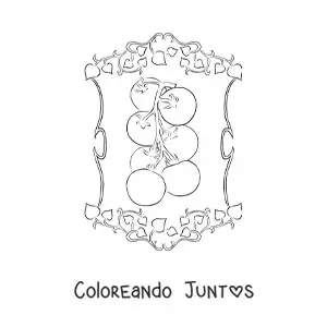 Imagen para colorear de una planta de tomate