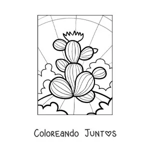 Cactus grande con flor