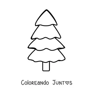 Imagen para colorear de un pino grande sencillo