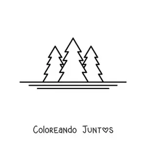 Imagen para colorear de tres pinos