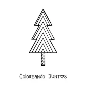 Imagen para colorear de un pino dibujado con triángulos