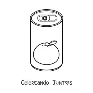 Imagen para colorear de una lata de soda de naranja