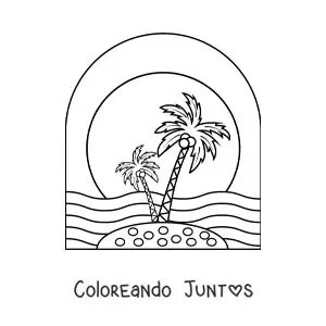 Dos palmeras en una isla