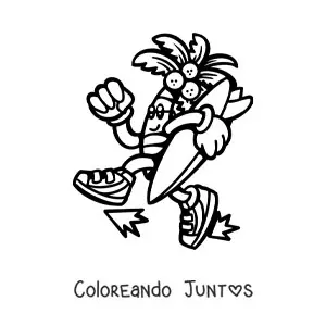 Imagen para colorear de una palmera animada