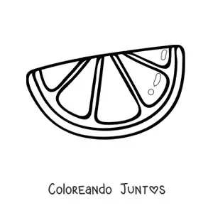 Imagen para colorear de un trozo de naranja