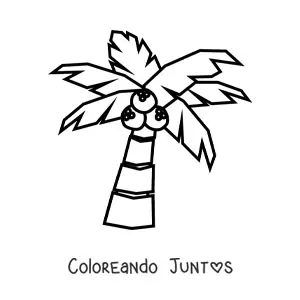 Imagen para colorear de un cocotero
