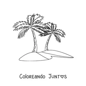 Imagen para colorear de dos palmeras