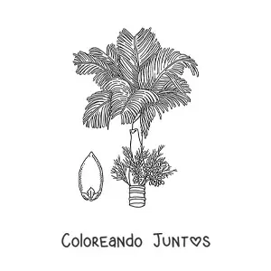 Imagen para colorear de una palma del betel