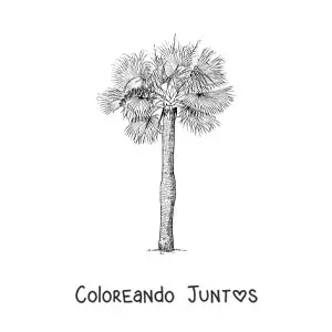 Imagen para colorear de una palma de sombrero