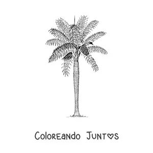 Imagen para colorear de una palma espinosa