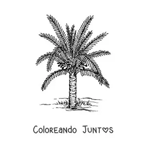 Imagen para colorear de una palma de sagú