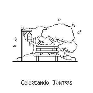 Imagen para colorear de varios cerezos japoneses