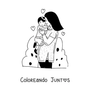 Mamá con bebé en brazos