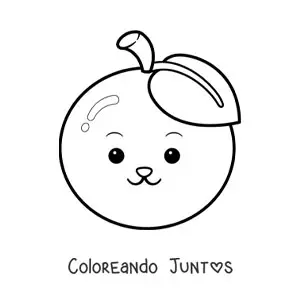 Imagen para colorear de una naranja animada kawaii