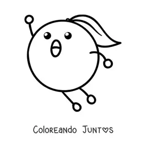 Imagen para colorear de una naranja animada saltando