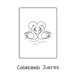 Imagen para colorear de dos patos enamorados