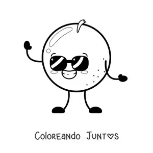 Imagen para colorear de naranja una animada con lentes de sol