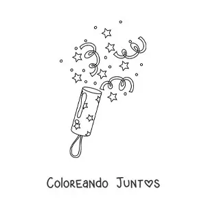 Imagen para colorear de un confeti de Año Nuevo