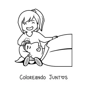 Imagen para colorear de un padre y su hija