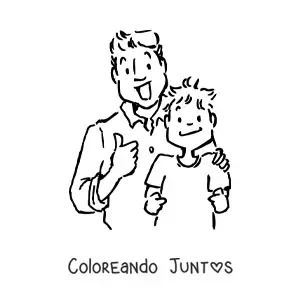 Imagen para colorear de un padre y su hijo