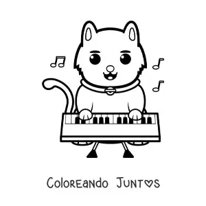 Gato animado tocando el piano