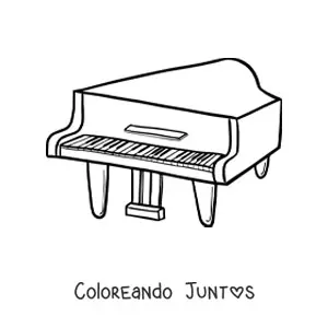 Imagen para colorear de un piano de cola