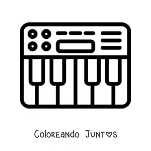 Imagen para colorear de un teclado electrónico