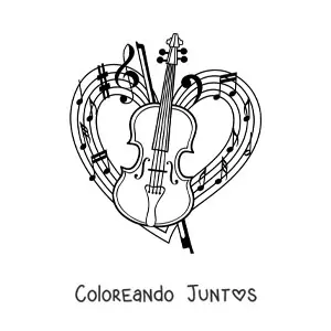 Violín y arco con corazón