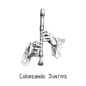 Imagen para colorear de una flauta dulce realista
