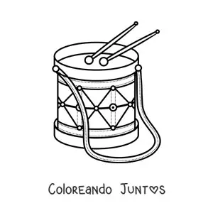 Imagen para colorear de un tambor con palillos