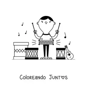 Niño tocando tambores