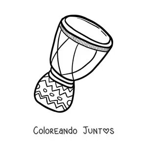 Imagen para colorear de un tambor africano