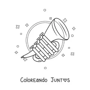 Imagen para colorear de una trompeta