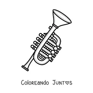 Imagen para colorear de una trompeta con válvulas