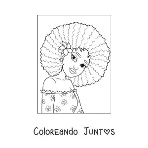 Imagen para colorear de una chica moderna con un peinado estilo afro