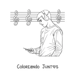 Hombre joven escuchando música