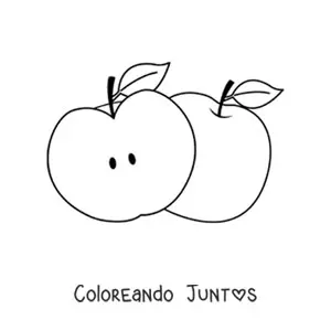 Imagen para colorear de media manzana