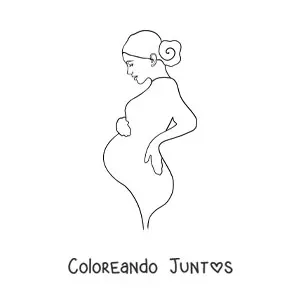 Imagen para colorear de la silueta de perfil de una mujer embarazada