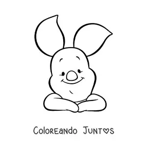 Imagen para colorear de la cara de Piglet sonriente